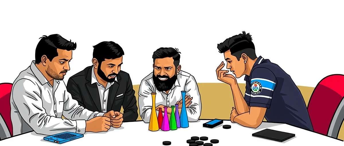 Power Play Pros Strategic Gameplay Indian Power Play Pros players discussing strategies during a tournament